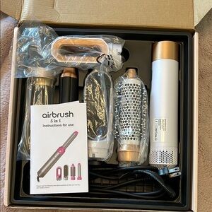 White and Pink Hair Styling Tool Set/Airbrush